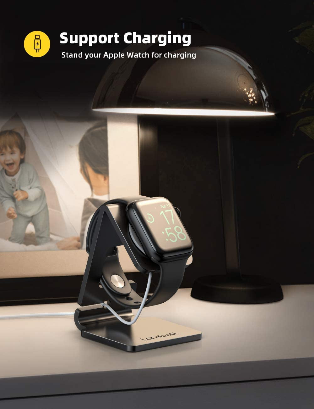 Watch Stand for Apple Watch Magnetic Fast Charger - Desk Charging Stand Holder Dock for Apple Iwatch Series SE3 SE2 Ultra 3, Series 11 10 9 8 7 6 5(49Mm 46Mm 45Mm 44Mm 42Mm 41Mm 40Mm 38Mm)