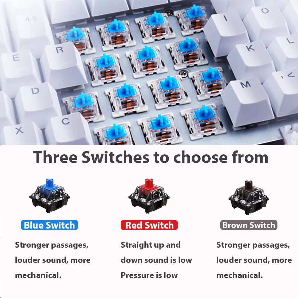 61 Keys Mechanical Keyboard Wired USB Mechanical Keyboard 17 Types RGB Keyboard for Computer Laptop Red Blue Tea Axis Keyboard