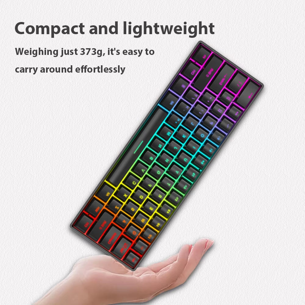 61 Keys Mechanical Keyboard Wired USB Mechanical Keyboard 17 Types RGB Keyboard for Computer Laptop Red Blue Tea Axis Keyboard